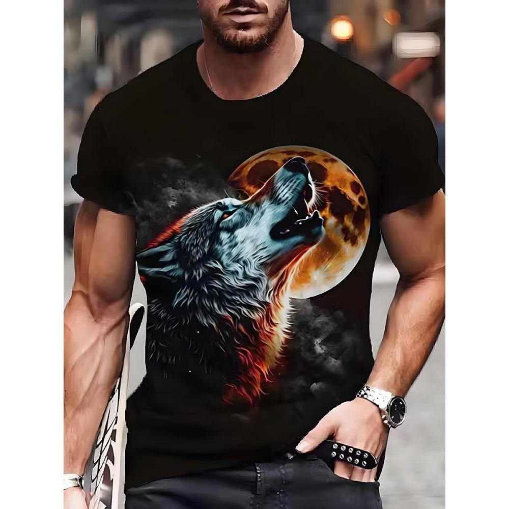 Summer Men's 3D Digital Printing, Casual and Comfortable Versatile Men's Round Neck Short Sleeved Shirt