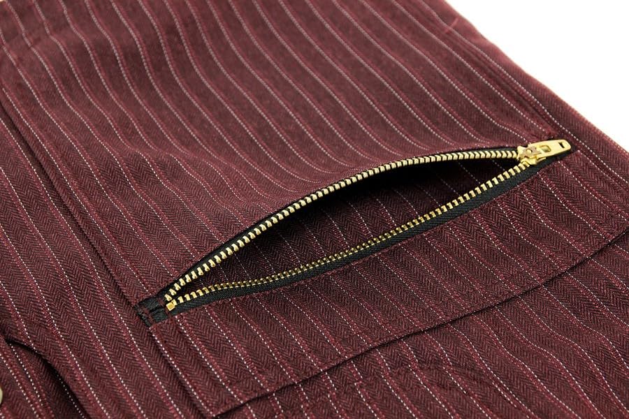 Toraichi Vest 4309 Series Pinstripe Print Construction Size Dark Red (4309-611) / Top, Workwear, Knickerbockers, Workwear, 3L, 03