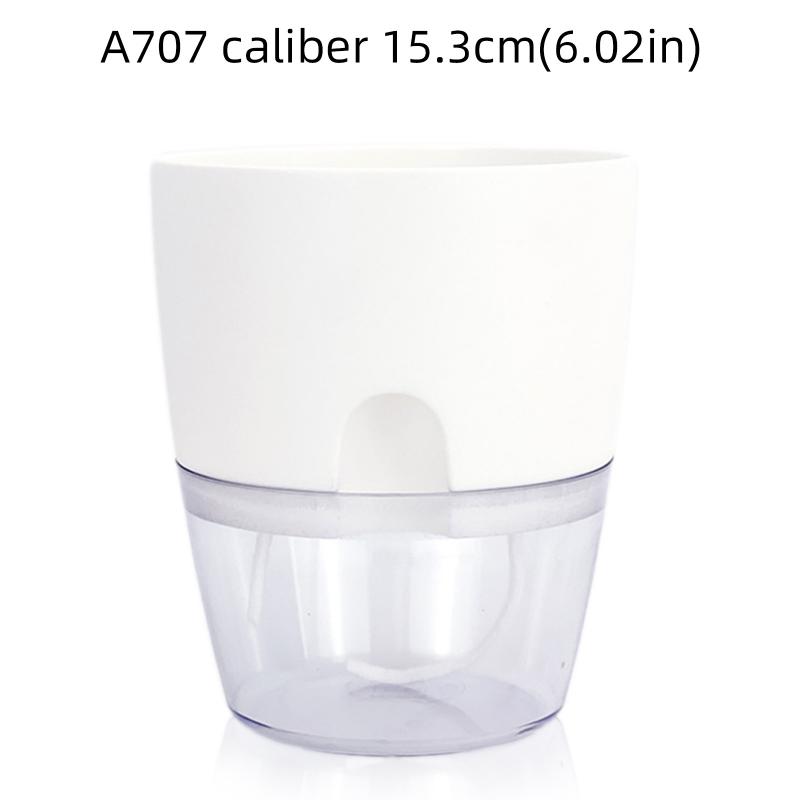 Transparenter doppelschichtiger Blumentopf aus Kunststoff, selbstbewässernder Blumentopf, Bewässerungspflanzer aus Baumwollseil mit Injektionsanschluss, Jardin