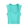 Crop top fără mâneci, sexy, slim-fit, cu gât pătrat, pentru femei