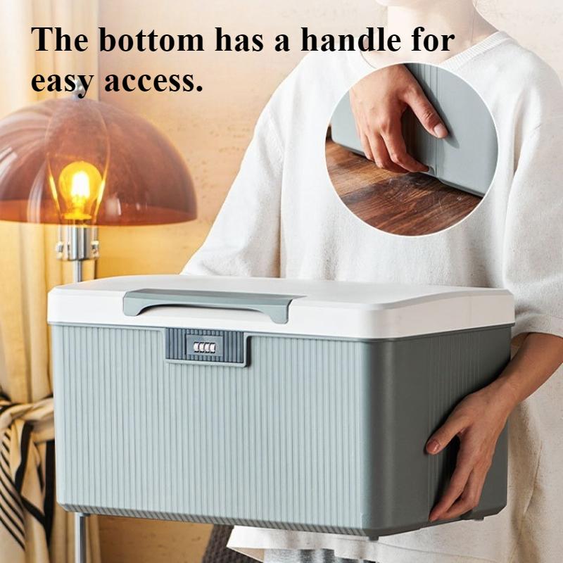 Creative Locked Storage Box Household Valuables Storage Bins Bedroom Password Organize Box Modern Home Organization Accessories
