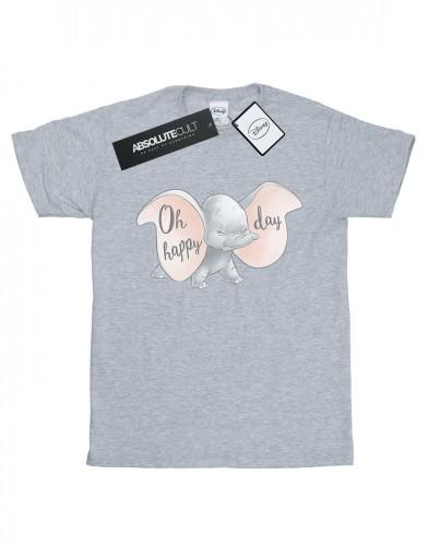 Disney Women's White / Dumbo Happy Day Cotton Boyfriend T-Shirt S