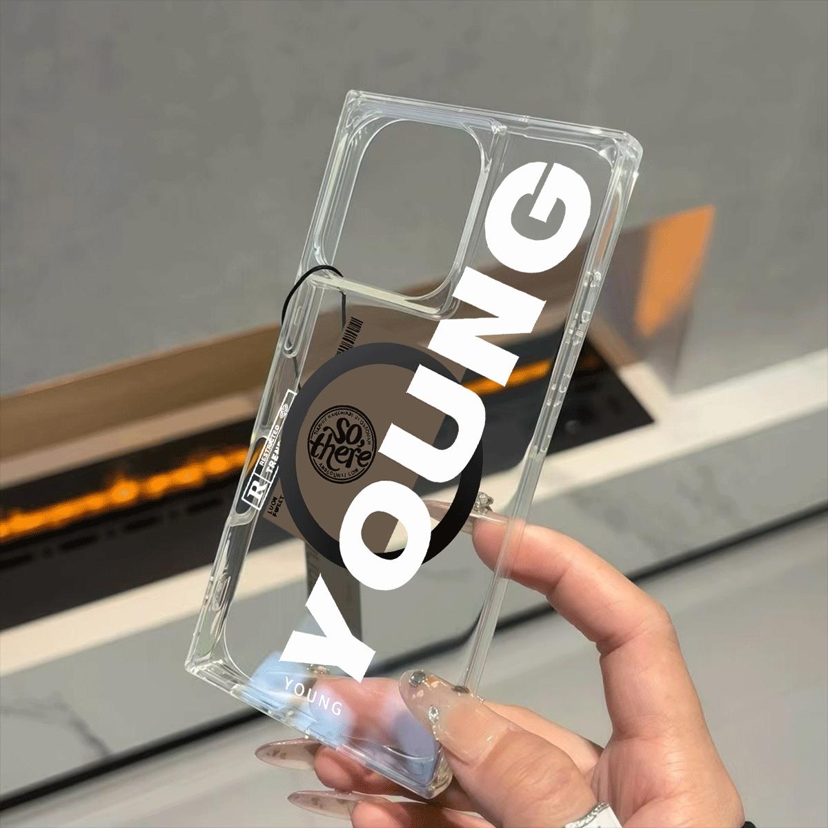 

Transparent Square Back Tube Case Casing Protection For iPhone 13 15 Plus 12 16 ProMax 14 Pro Max 11 Anti-Oxygen,Young Album Pattern iphone 11 ProMax