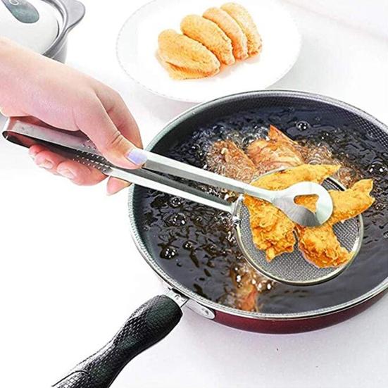 Keuken Multifunctionele Filterlepel Tangen Gefrituurd Voedsel Zeef Klem Zeef Gereedschap