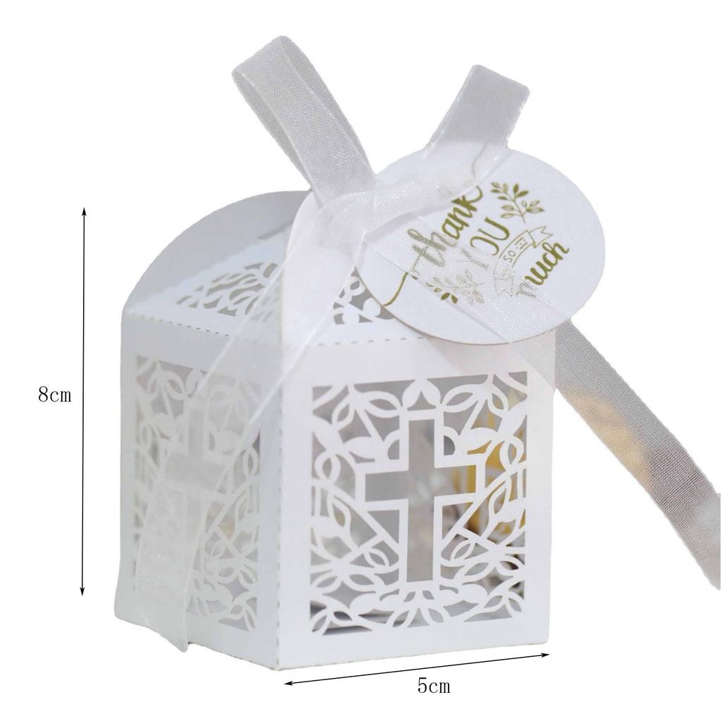 10pcs Crossing Candy Dragee Boxes Angel Gift Box Baby Shower Baptism Birthday First Communion Christening Wedding Decor