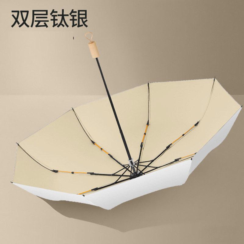 Carefully selected double-layer titanium silver sunshade umbrellas, sun-protection and UV-resistant folding umbrellas, women's double keel