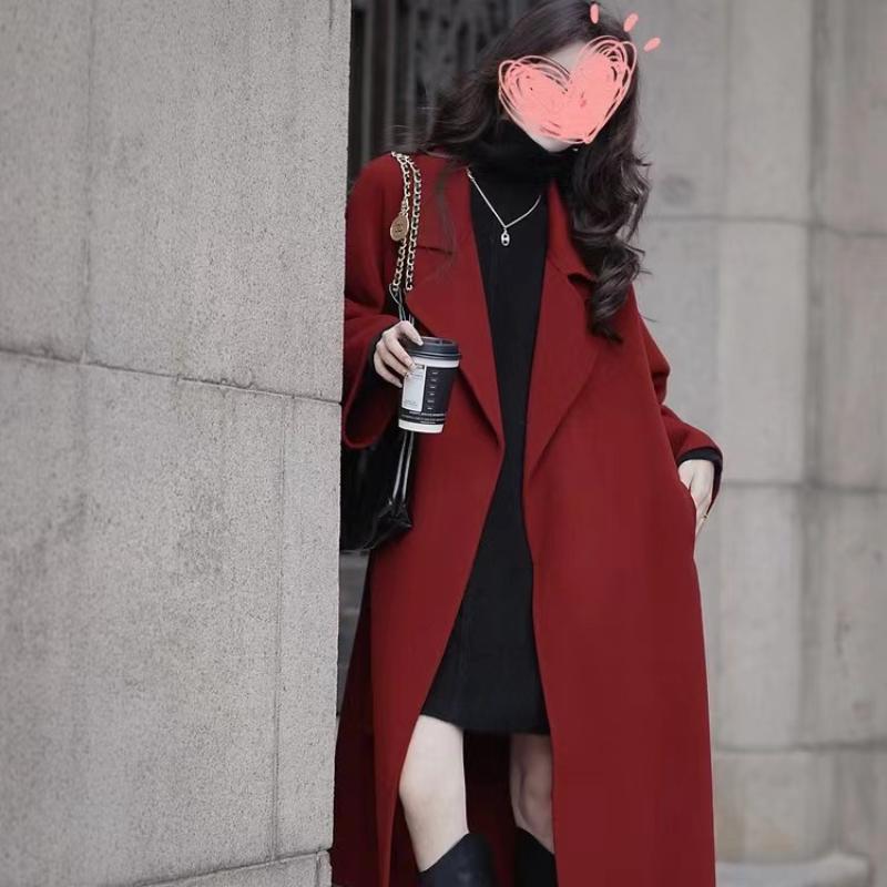 Chaqueta de lana de lana de otoño e invierno para mujer.