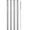 2/4 Pack Water Cup Metal Straws 40 oz Water Bottle Stainless Steel Replacement Tube 0.4 Inch with Cleaning Brush Reusable Straws