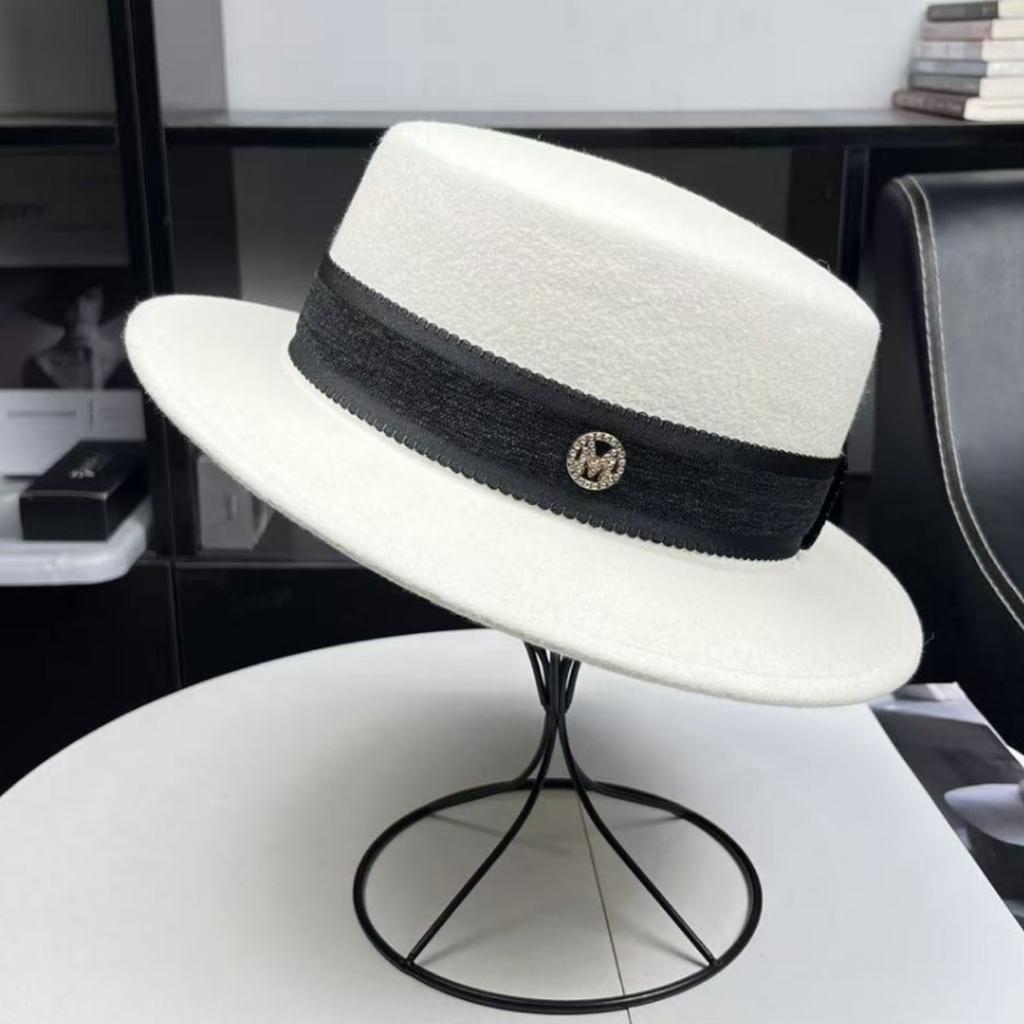 Internet Celebrity Style Fashion Versatile Flat Hat Autumn and Winter Wool Hat Women Outdoor Leisure Tide Street Shot Top Hat