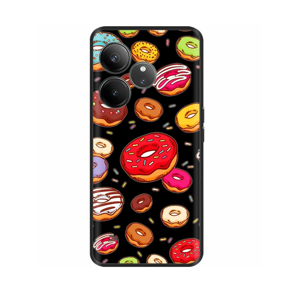 For Realme GT 6 GT 6T Case Black Silicone Luxury Bumper Cute Soft TPU Phone Cases For Realme GT6 5G Cover Shells Coque 6.78''