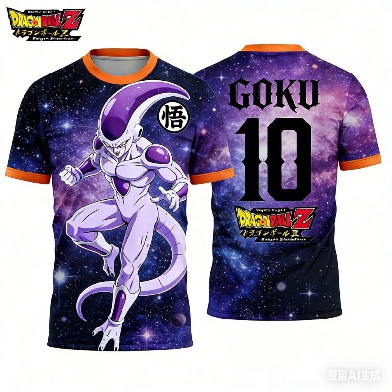 2026 Summer Dragon Ball Retro Fitness T-shirt Men's Oversized 3D Printed Short-sleeved Family Unisex Children's