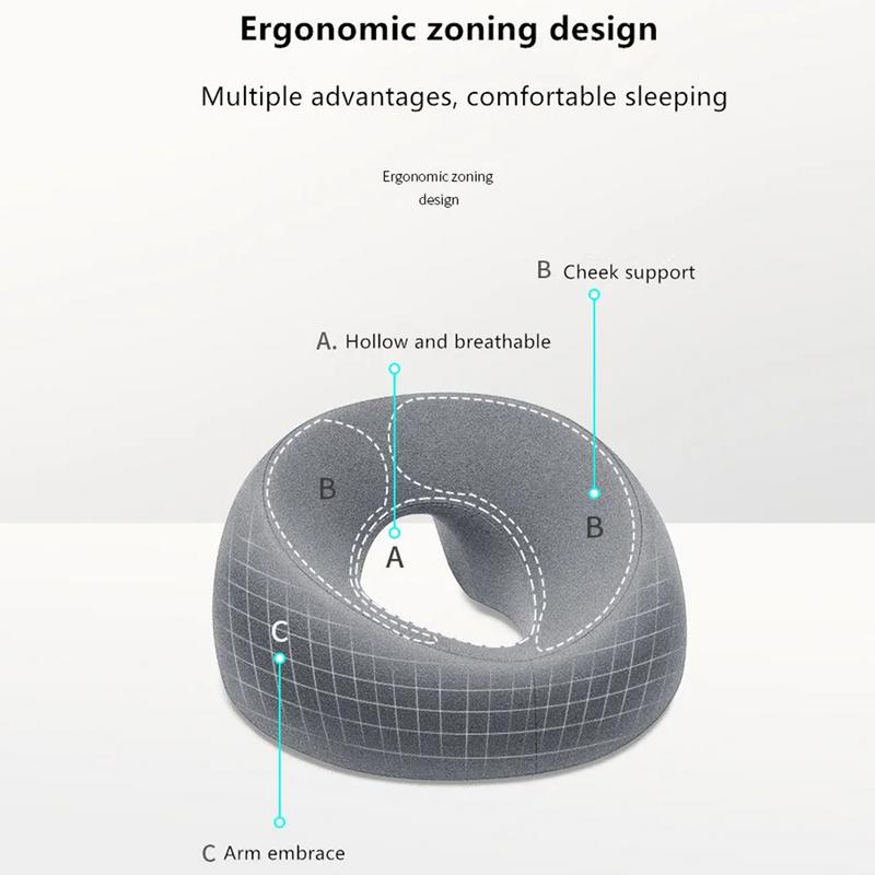 Lying Down Pillow Memory Pillow Massage Face Cradle Cushion Travel Neck Pillows Face down Pillow for Body Massage Headrest