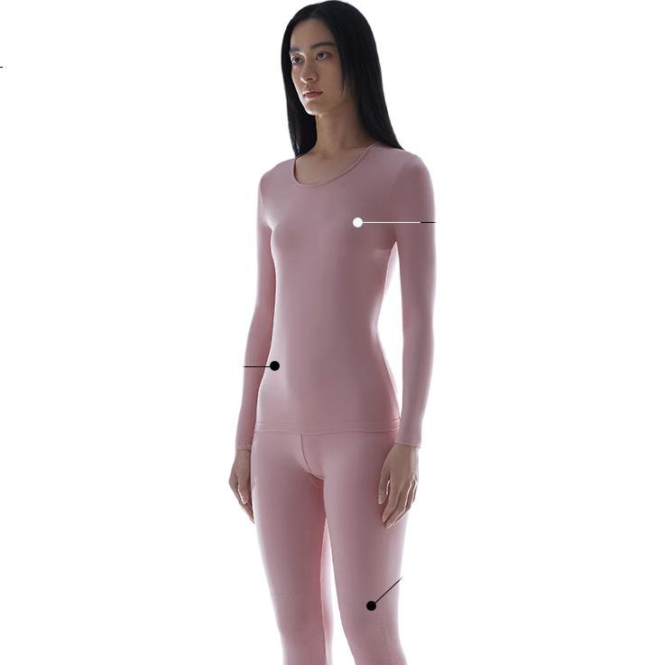 HLA [Xiao Huo Air8] Thermal Underwear Unisex Double-Sided Fleece 230g Antibacterial Heating Patch Autumn Shirt and Pants Set