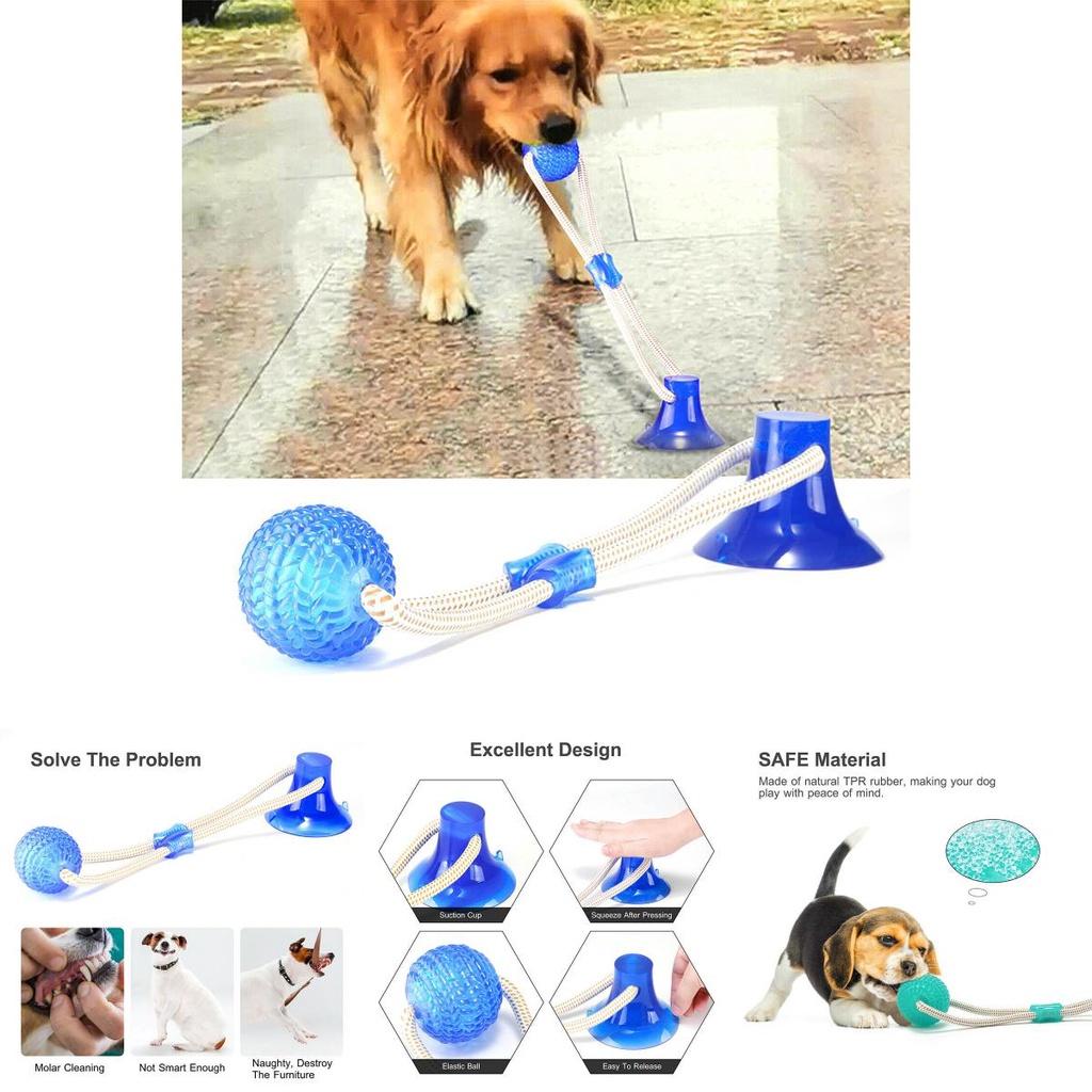 Durable Pet Molar Bite Toy With Firm Tug Rope Ball And Teeth Cleaning Features