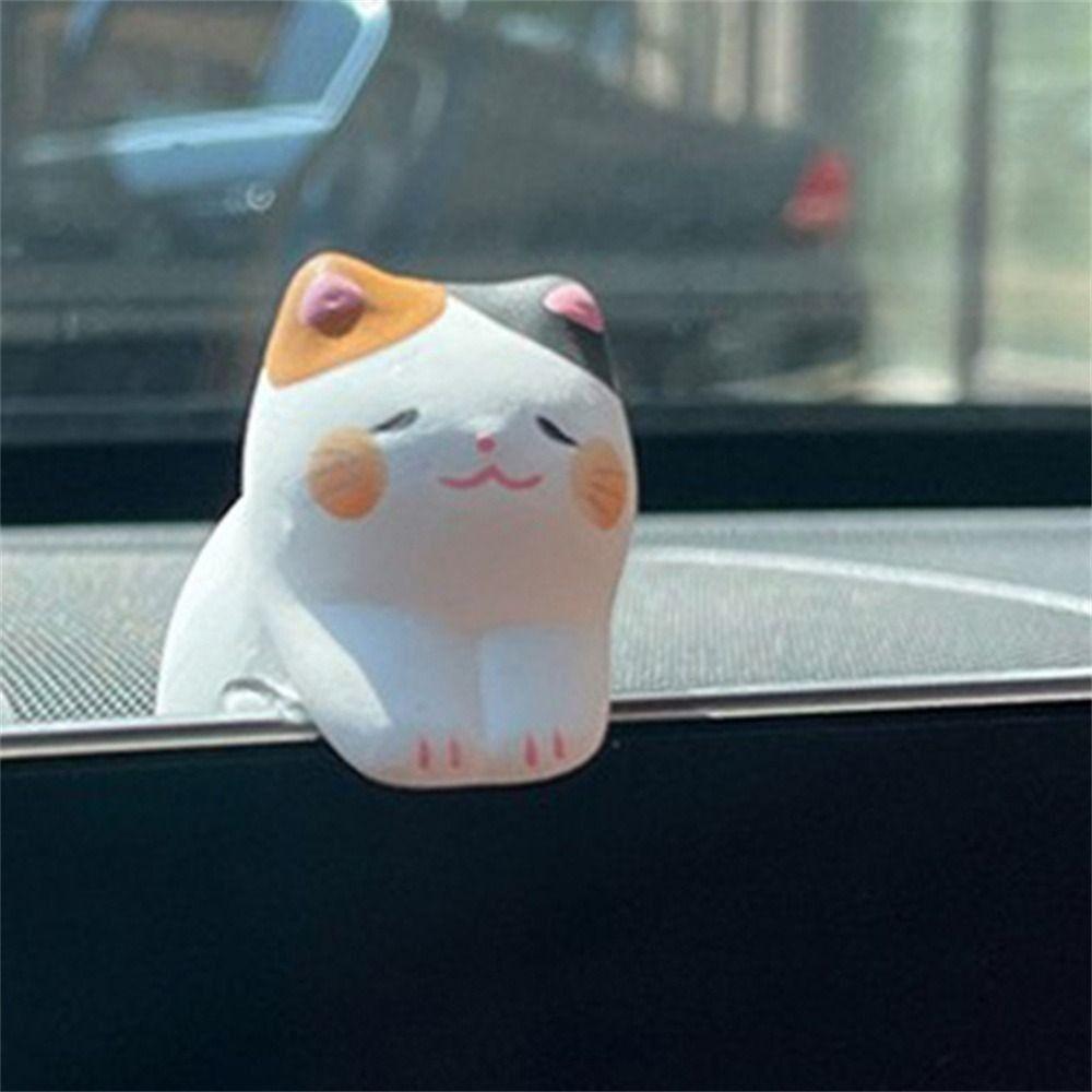 3pcs /set Collectible Kitten Car Ornaments Handmad Pet Cat Landscape Decoration  Desktop Decorative