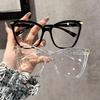 2PCS Plastic Fashion Cat Eye Frame Women Clear Glasses For Daily Life Men Eyewear Take Photo Clothing Accessories.