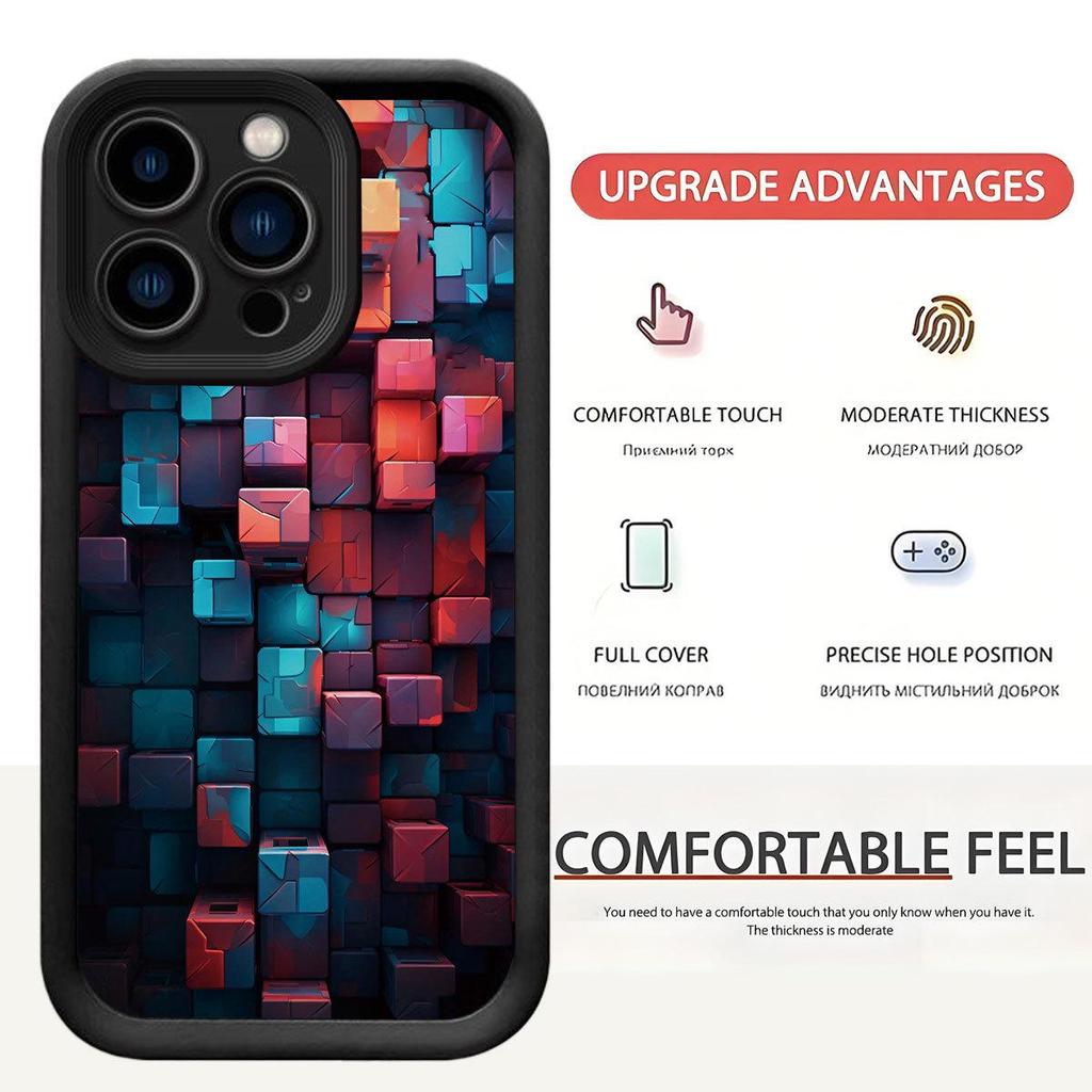 Black Checkered Groove Protective Phone Case for iPhone 15/16/17 Pro Max