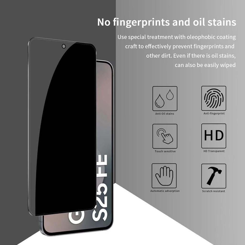 2pcs For Galaxy S25FE Privacy Tempered Glass For Samsung Galaxy S25 FE Anti-Spy Screen Protector