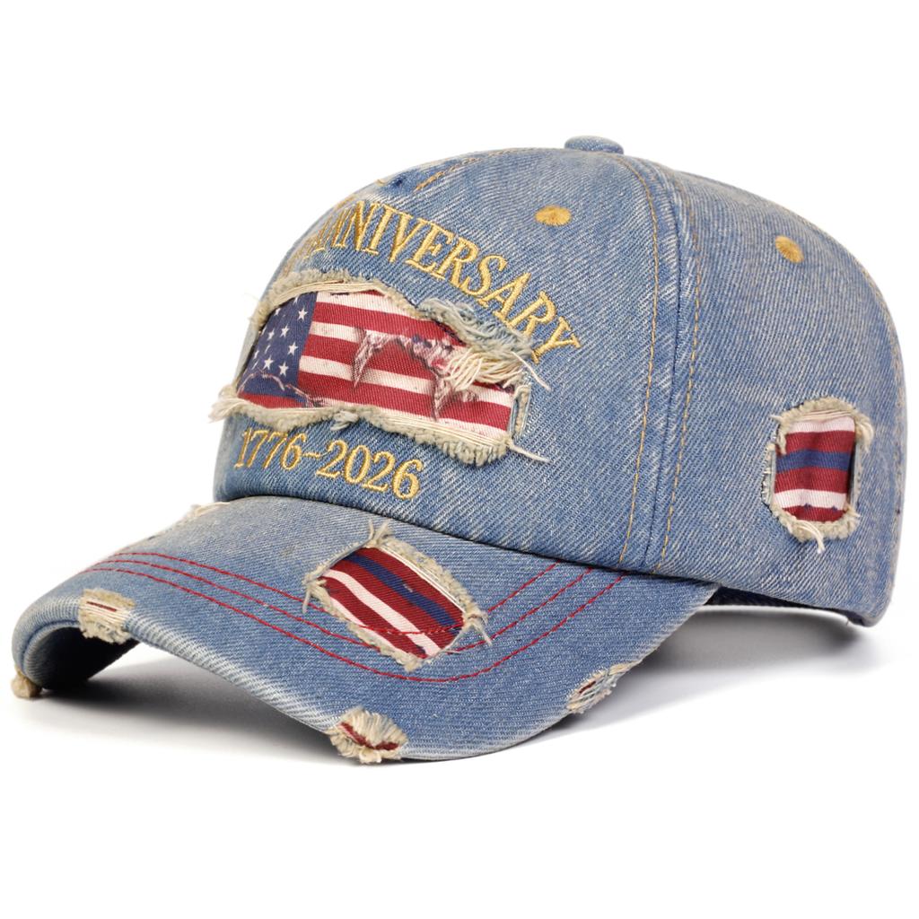 Unisex Anniversary 1776- Embroidery Baseball Caps Spring Autumn Outdoor Adjustable Casual Hats Sunscreen Hat Sports Cap