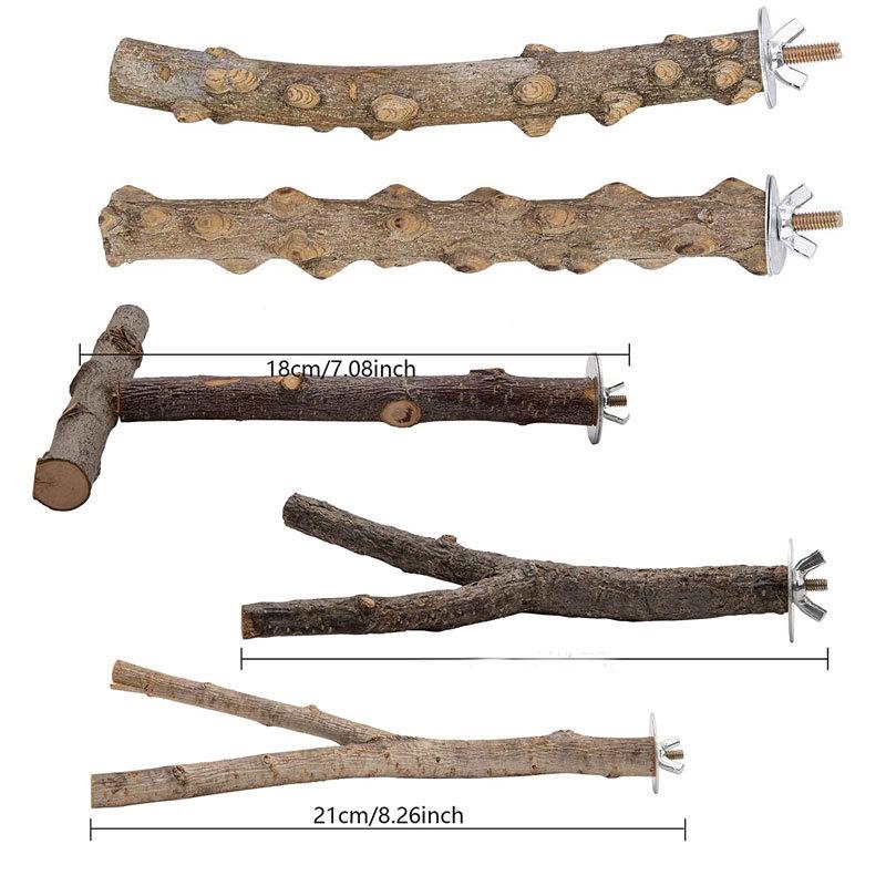 Parrot Perch Bird Cage Accessories Bird Wooden Branches Tree Branches Bird Standing Rods Standing Rods Set Bird Toys