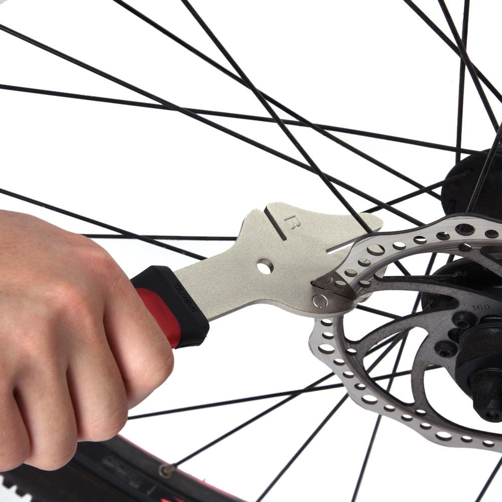 Stainless Steel Bicycle Brake Disc Rotor Truing Tool With Anti Slip Rubber Handle