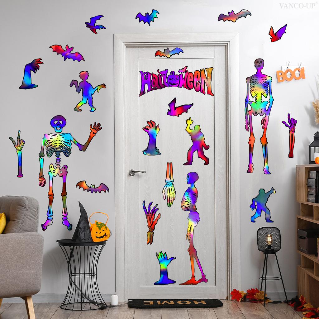 Ls13535 Laser Material Halloween Palm Skull Wall Sticker Viewing Angle Is Different, Pattern Color Is Different