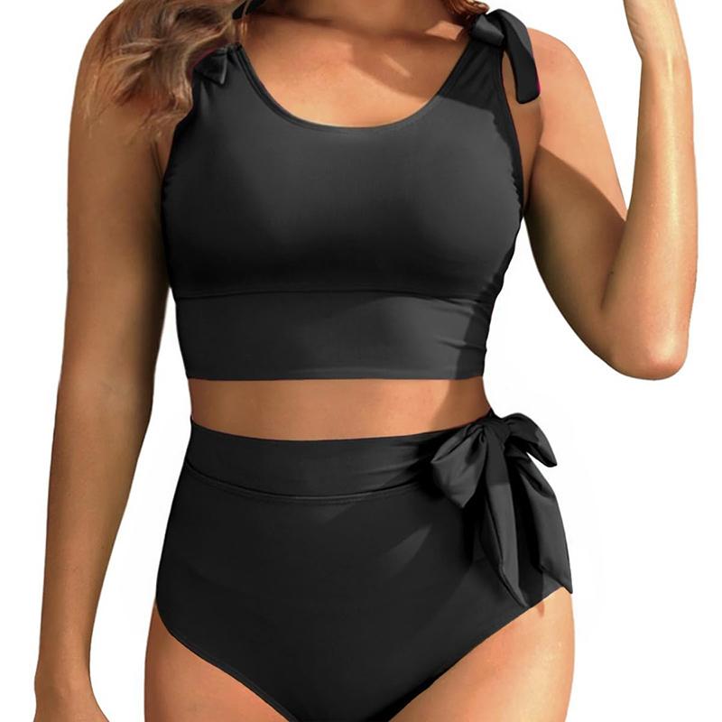 Women Push Up Bikini Set Two Pieces High Waist Tummy Control Swimsuits Bathing Suits Beachwear Water Sports Wear