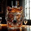 Unikalna Kształt Głowy Wilka Butelka na Whisky 300 ml z Pokrywką Szklany Karafka Przezroczysty Wytrzymały Kieliszek do Wina Domowy Bar