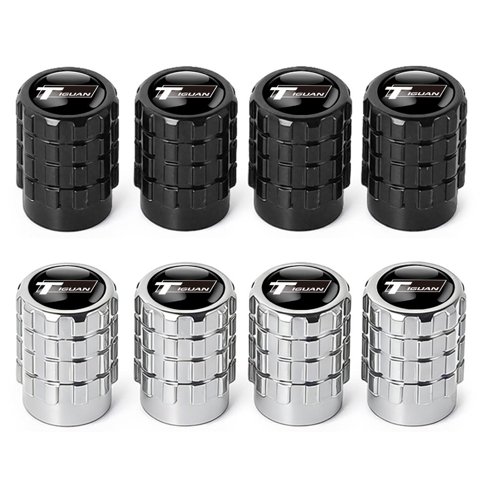 4PC Aluminium Car Tire Valve Stems Cap Gear-Shaped-Valve For Volkswagen TSI TDI R32 MK4 GTI Golf Polo Tiguan Passat Jetta Touran