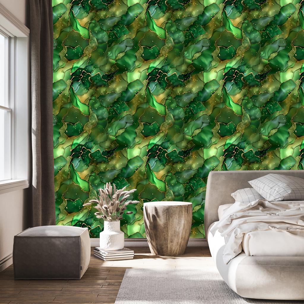 Bottle Green and Green Ink Wallpaper for Living Room and Bedroom 50x1000
