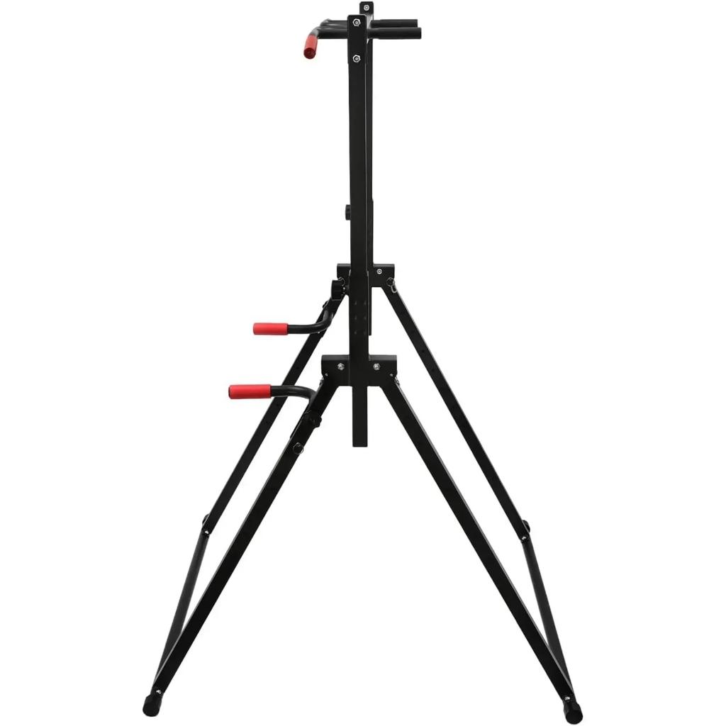Triangular Power Tower Pull-Up Bar Home Gym Equipment Dip Station Adjustable Height Strength Training Fitness Equipment