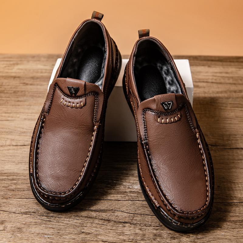 PU Leather Men's Loafers New Fashion Male Casual Shoes Outdoor Slip on Flats All-match Driving Shoes Handmade Treking Footwear