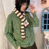 Weicher gestreifter Strickschal Warmer, kuscheliger Stoff Einfaches Etikettendesign Für den Winter, tägliches Tragen, Pendeln