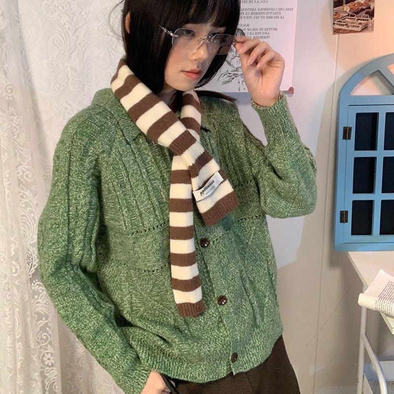Weicher gestreifter Strickschal Warmer, kuscheliger Stoff Einfaches Etikettendesign Für den Winter, tägliches Tragen, Pendeln
