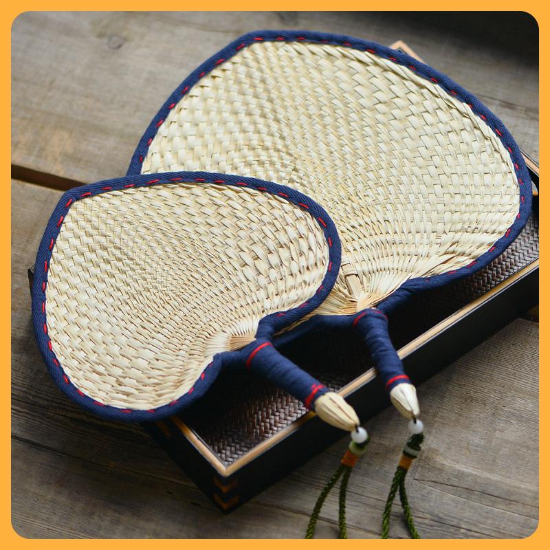 Hand-Woven 3DWF Large Brown Palm Leaf Fan: Portable Summer Cooling & Mosquito Repellent