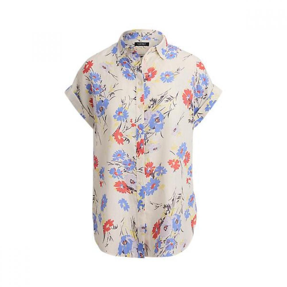 Lauren Ralph Lauren Relaxed Fit Floral Short Sleeve Shirt Wmlrshtsn820138100 XS