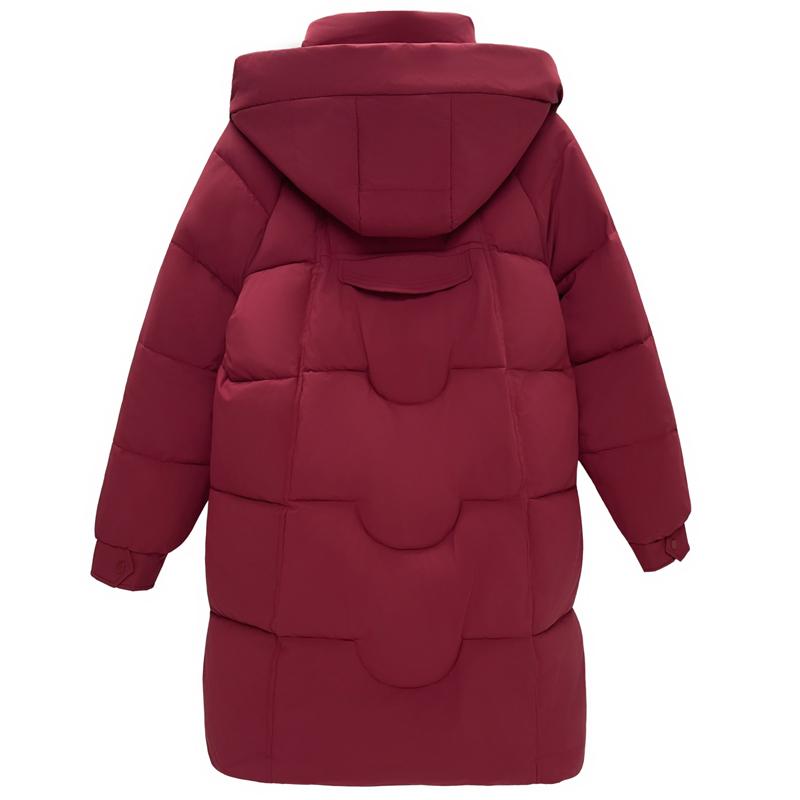 Dámské módní zimní dlouhé parky s kapucí, volné, silné a hřejivé bundy, dámské kabáty