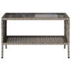 2 Seater Garden Sofa with Cushions & Table Grey Poly Rattan