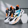 Children's breathable dad shoes autumn boys' shoes leather shoes new mesh sneakers button medium and older shoes