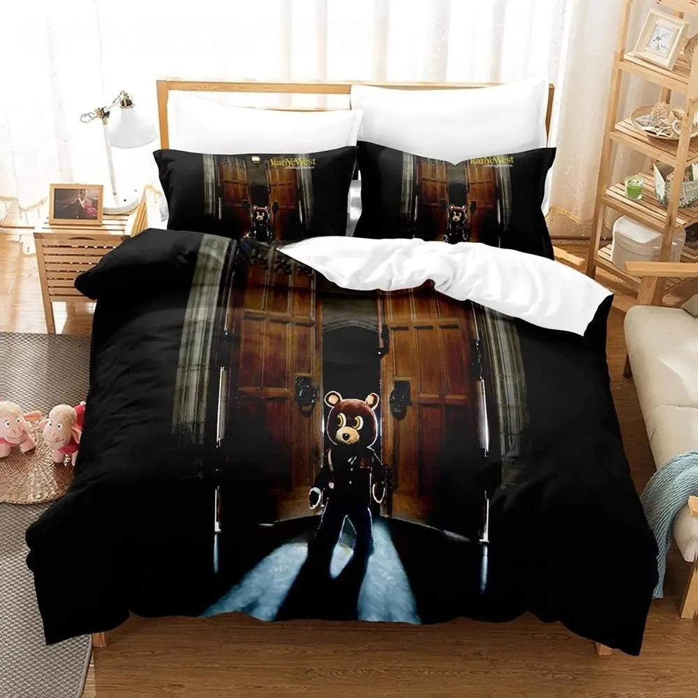 Kanye West Bedding Set Single Twin Full Queen King Size Bed Set Adult Boys Bedroom Duvet cover Sets 3D Print Anime