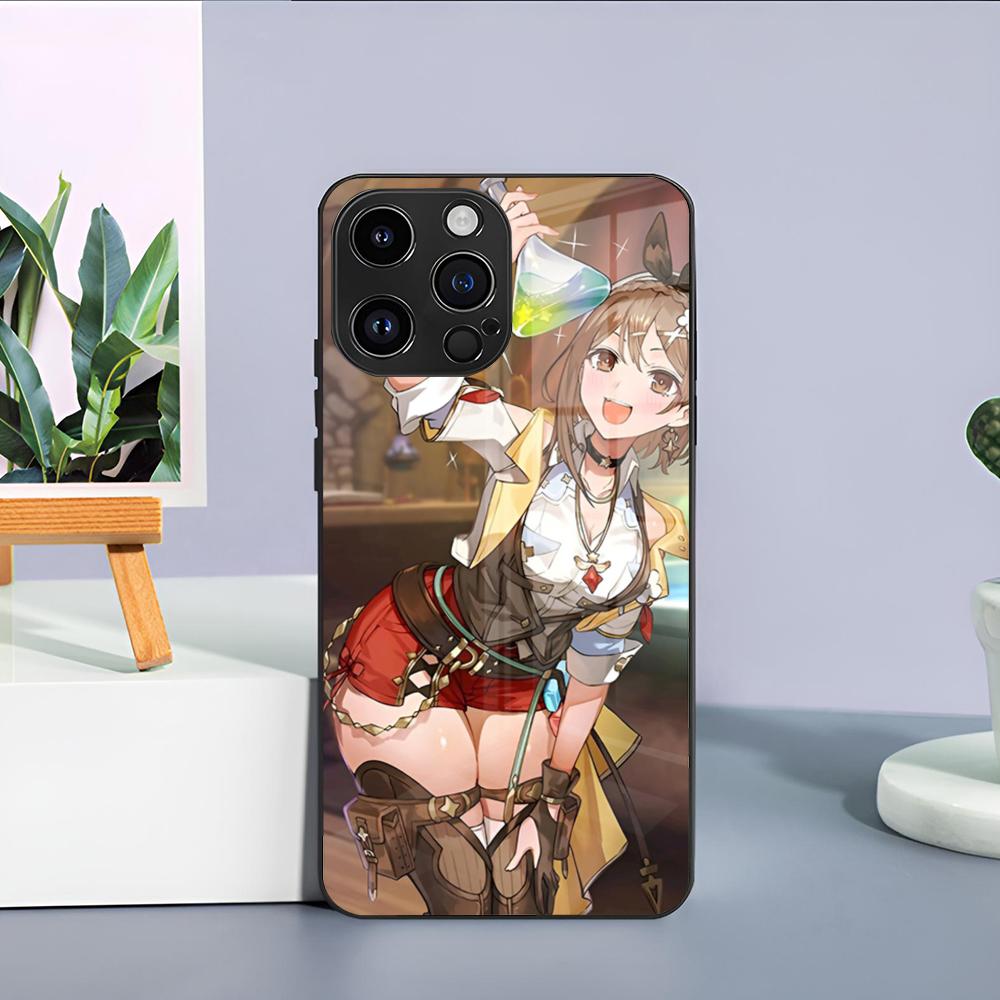 

A-Atelier R-Ryza Чехол для телефона Для IPhone 15 Pro Max 14 Pro 12 11 13 Mini X XR XS 16 Plus SE 2020 Стеклянная задняя крышка iPhone 7plus-8Plus