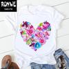 Pink Heart Flower Print Women Tshirt Casual Funny T Shirt Gift 90s Lady Yong Girl Drop Ship PKT-894