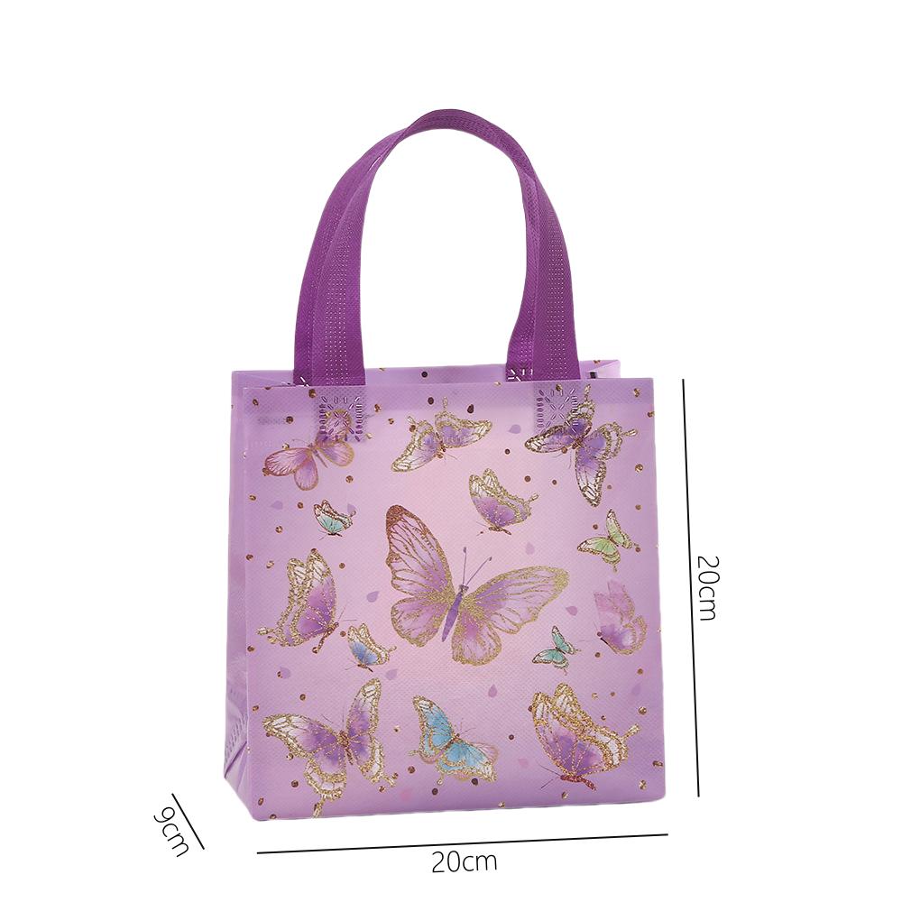 StoBag Waterproof Butterfly & Kite Pattern Portable Tote Bag, Non-Woven Shopping Bag for Kids' Play, Parties, Birthdays, Meeting