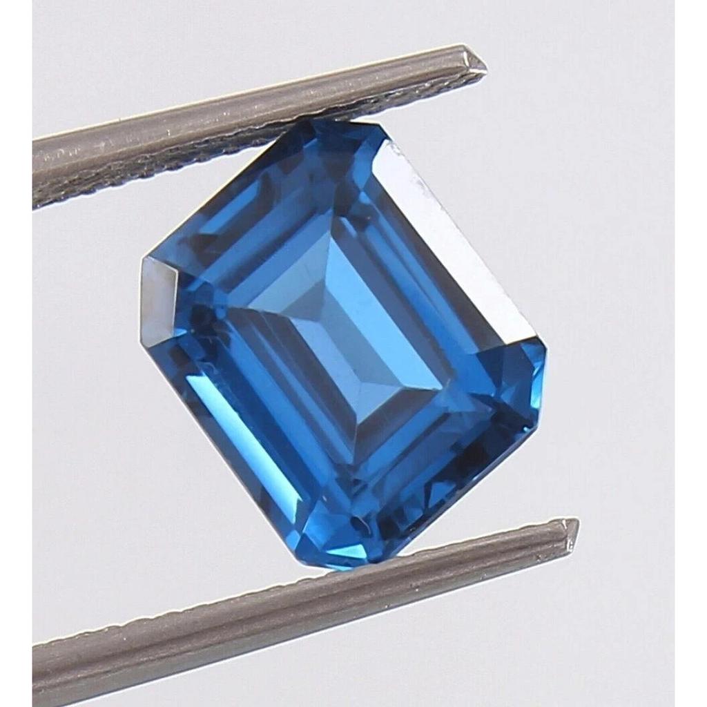 Stunning Natural A++ London Blue Topaz 14-15 Ct Radiant Cut Certified Gemstone
