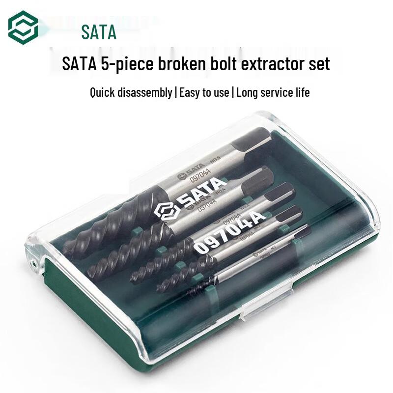 SATA 09704 5-Piece Fine-Tooth Screw Extractor Set