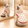 Thin Cat Flower Edge Vest Cherry Pattern Pet Shirt Cute Cat Pullover  Pet Clothing