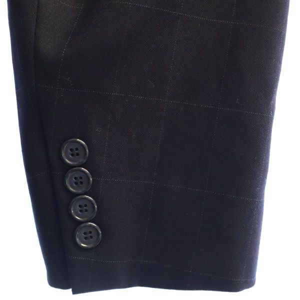 Brooks Brothers Wool Blend Check Tailored Jacket 39SHT Navy Men's Used