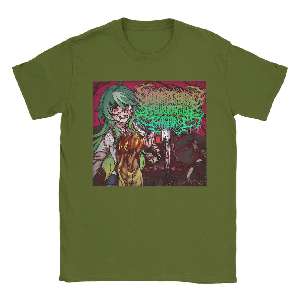 Yandere Chainsaw Factory Chainsaw Sauce Black Gold Dark Rock Anime Second Dimension T Shirt Music TShirts Tshirt Cotton Tees