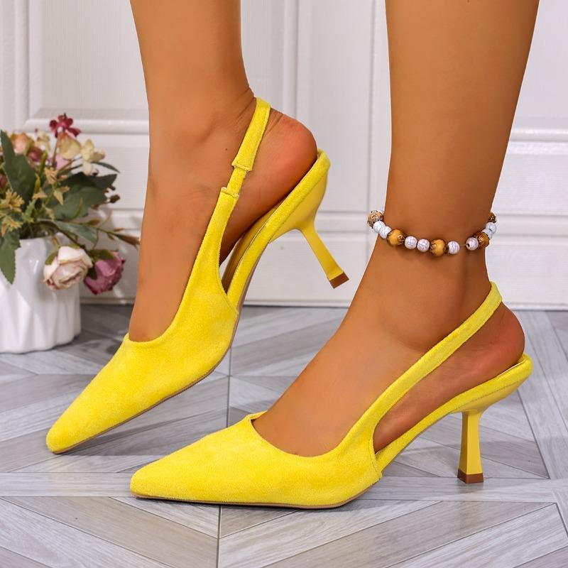 

Модные новые осенние женские туфли Модные женские туфли-лодочки с острым носком на высоком каблуке Неглубокие женские босоножки Обувь для женщин Zapatos Mujer 39 жёлтый