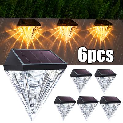 6 Adet LED Güneş Işığı IP65 Su Geçirmez Dış Mekan Tuğla Duvar Lambası Güverte Işığı Teras Çit Basamakları Bahçe Dekoratif Aydınlatma İçin Uygundur